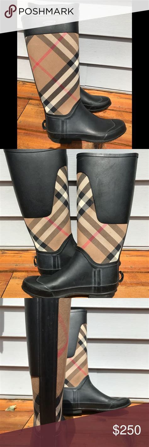 burberry rain boots tradesy|wearing Burberry rain boots.